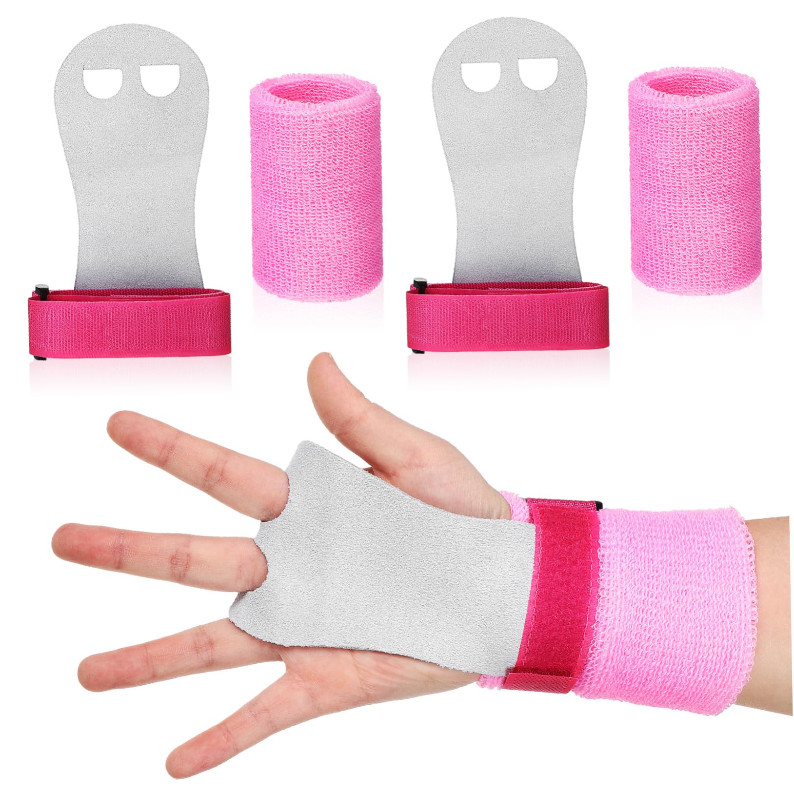Gogogmee Gymnastics Wristbands for Kids 4 Pack Bar Grips Wrist Strengthener Palm Protection