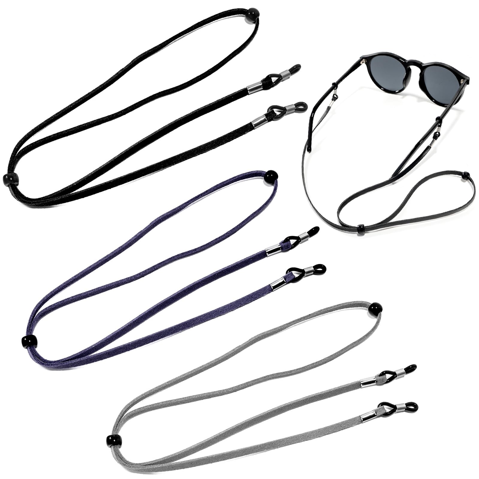 3 Pieces Specs Holder Strap, Spectacle Chain for Women Glasses, Adjustable Sunglasses Lanyard Neck Holders Cord Retainer, Unisex Anti-slip Eyeglass Eyeglass Chains