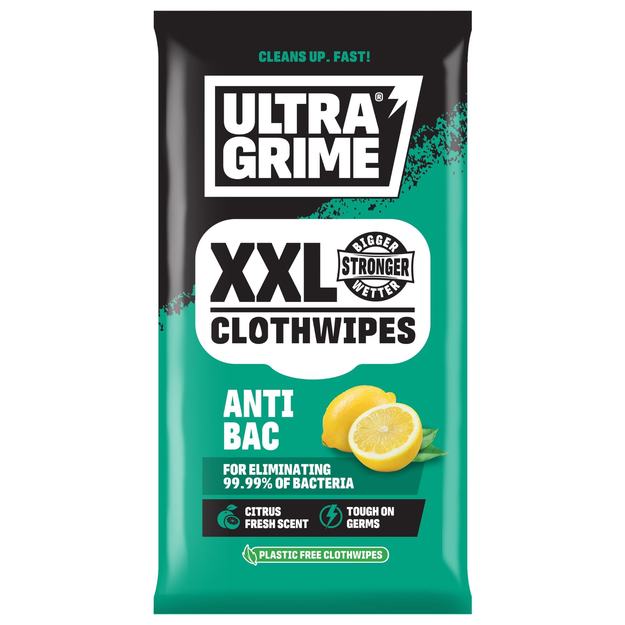 UltraGrime Antibacterial Wipes 40 Thick Large Wipe Pack - large wet wipes - cleaning wipes antibacterial - multi purpose wipes - antibacterial hand wipes industrial wipes toilet