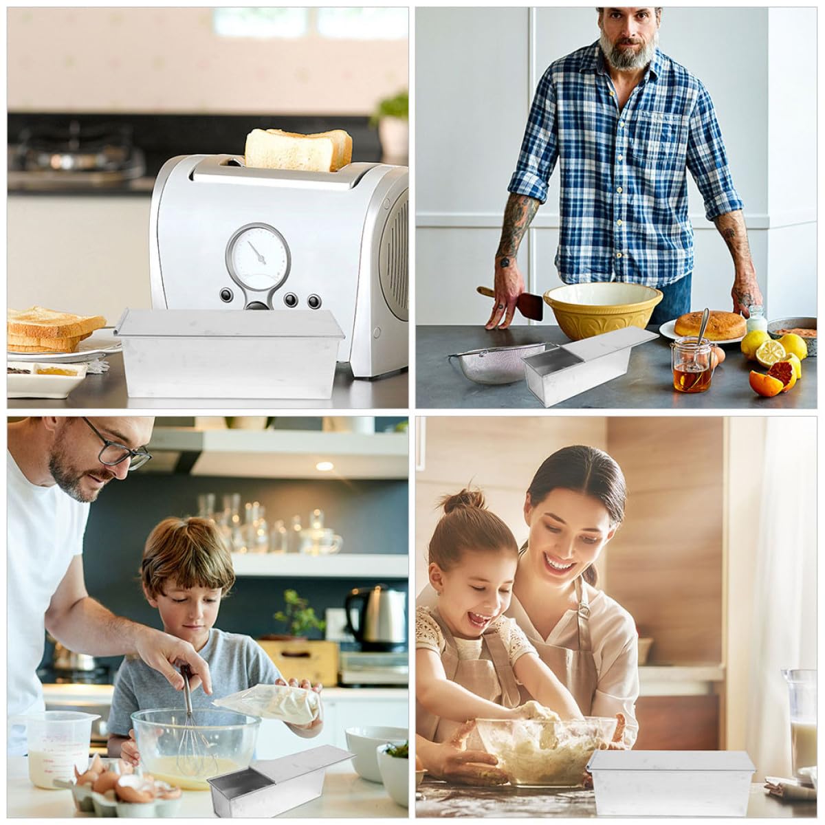 Backform für Brotkasten aus Aluminiumguss Stabile Metall Kastenform mit Deckel Toastform zum Backen von Sandwichbrot und Kuchen im Ofen