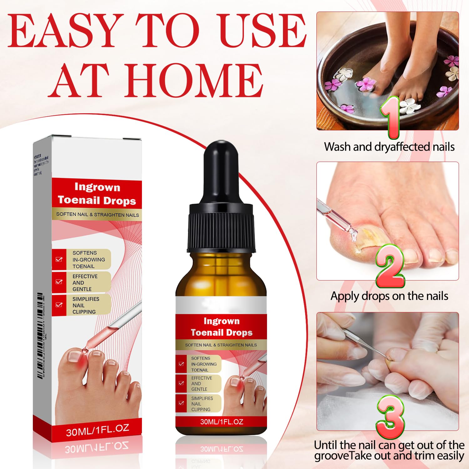 2PCS Ingrown toenail drops,Ingrown Toenail Relief,Easy Trim Ingrown Toenail Tools,Toenail Fluid With Silicone Gel Toe Caps Essential Oil Diffuser,Ingrown Toenail Reliever and Softener Kit
