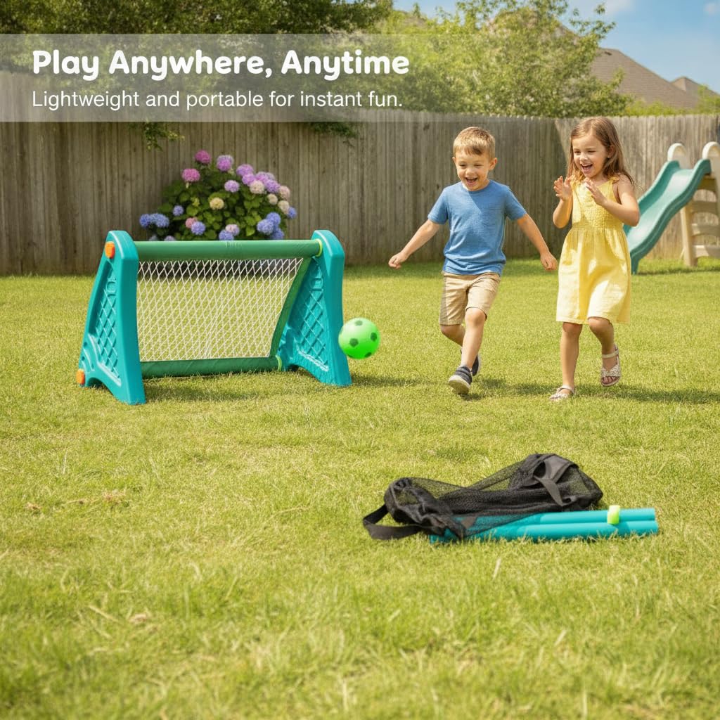 Mini Portería Fútbol Portátil para Niños, Juego Infantil Plástico para Interior y Exterior, para el Juego