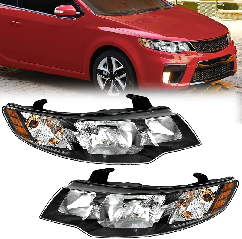Faróis dianteiros halógenos YOOCOO para Kia Forte e Forte Koup 2010 a 2013 – Par