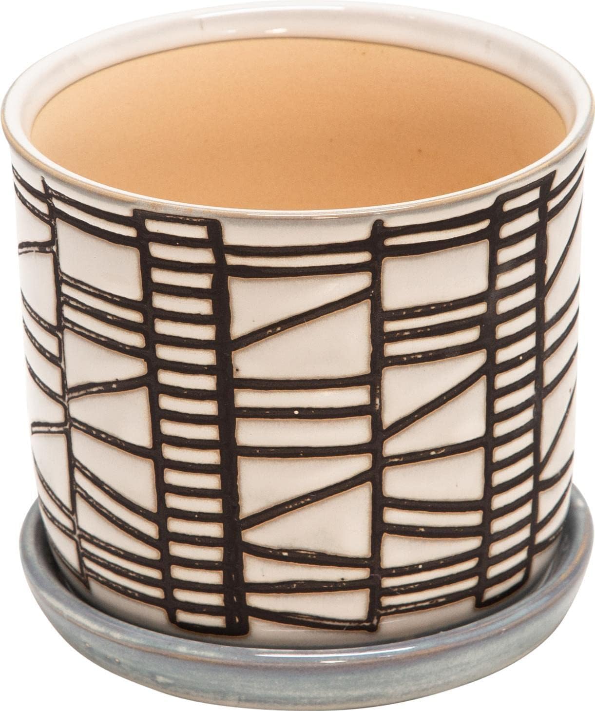 Ceramic Flower Pots and Planters for Home Decor – Plant Pots for Indoor or Outdoor Succulents and Houseplants – Modern Pots for Plant Stands Ideal for Garden and Patio; Set of 2 – 8", 6" Ivory & Tan