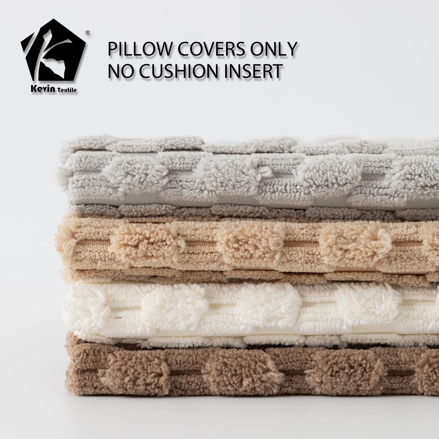 Kevin Textile - Paquete de 4 fundas de almohada decorativas neutras de 18 x 18 pulgadas para sala de estar, sofá, cama, sofá, rústico, bohemio, decoración del hogar, funda de cojín cuadrada de pana