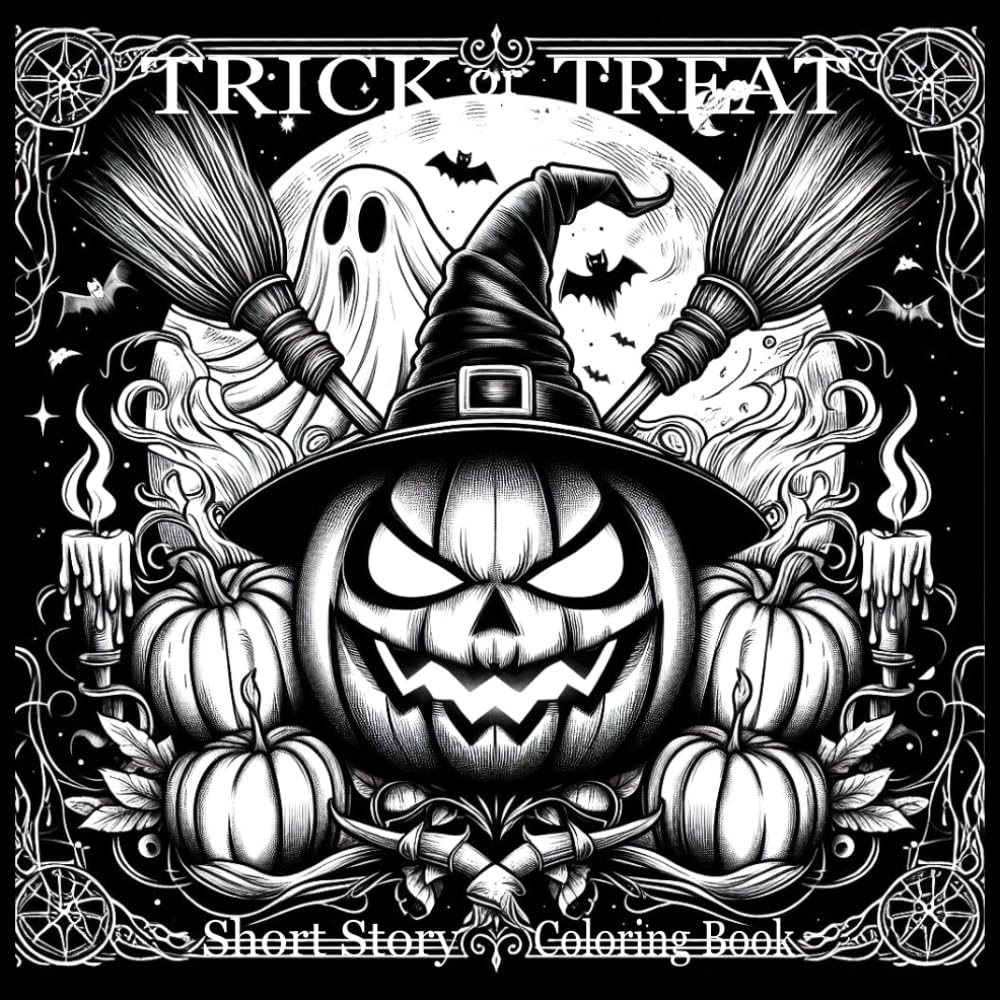 Trick or Treat, Short Story Coloring Book: Illustrated Scary Halloween Adventure