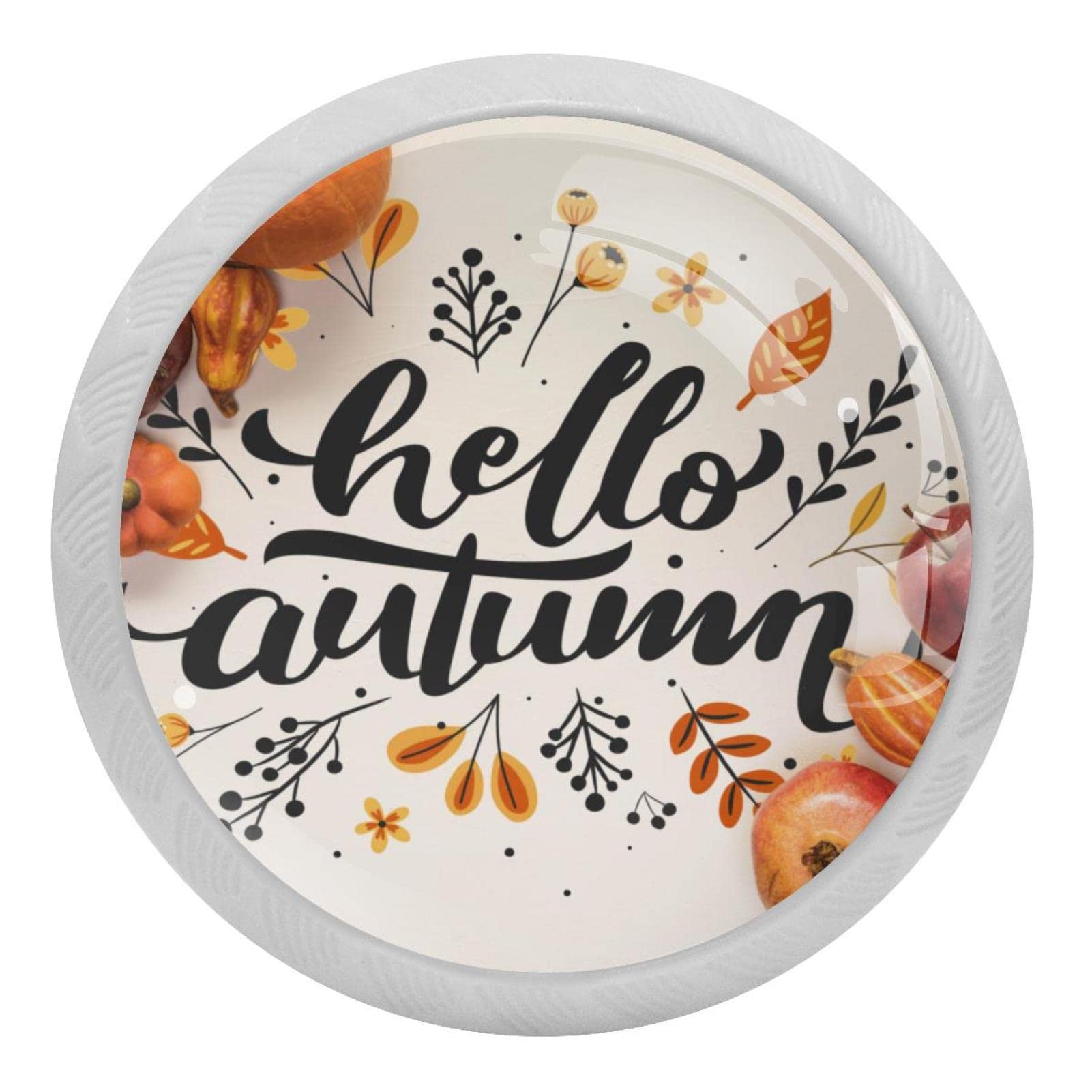 Bouton de meuble phosphorescent pour placard cuisine poignée ronde Hello Autumn et vis