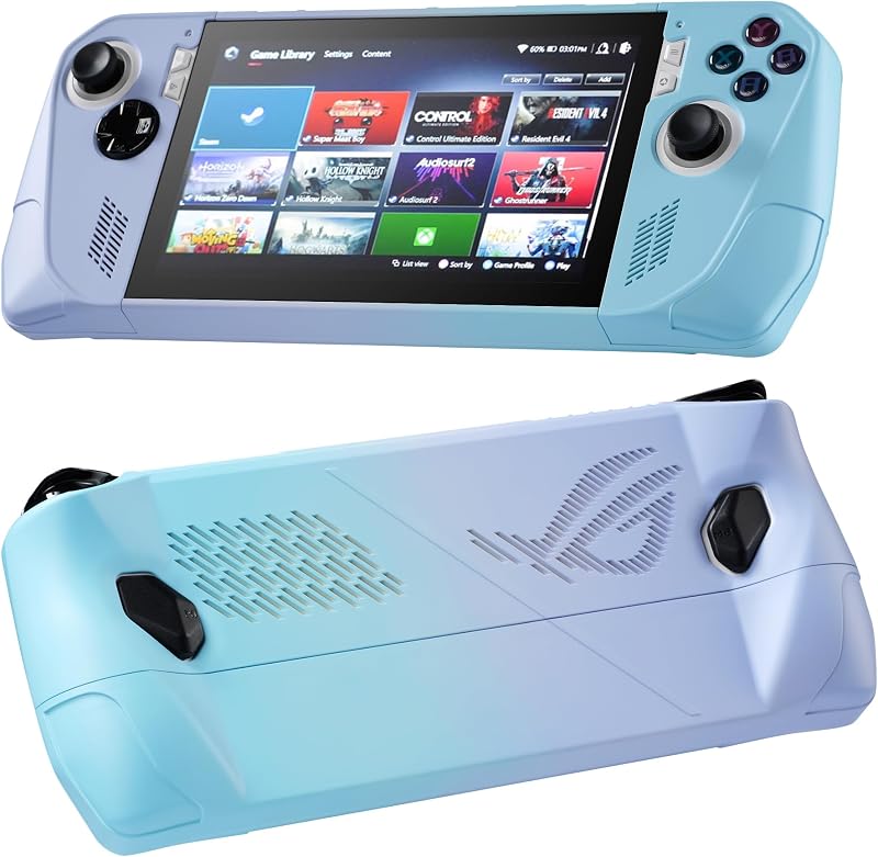 UYIYE ASUS ROG Ally 2023 Case (NOT for Ally X 2024), Soft Touch Rubber Coated Cover, Anti-Slip Grip, Shockproof Protective Case, Slim Fit with Precise Cutouts & Heat Dissipation,Blue-Purple Gradient
