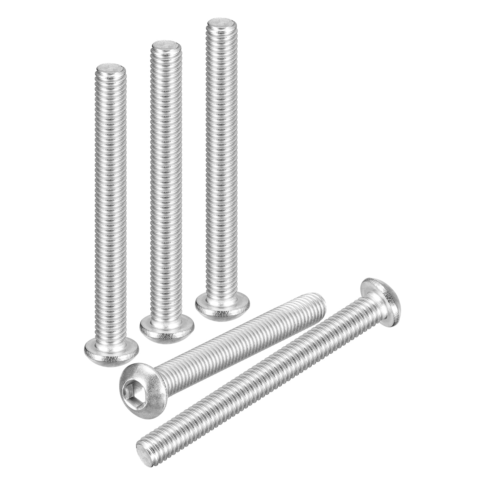 DTGN M6-1x50mm Button Head Socket Cap Screws - 25Pack - Good for Road Bicycle, Mountain Bike, Auto, Motorcycle - 304 Stainless Steel Whitewashed - Hex Socket Drive Fasteners โ image 1