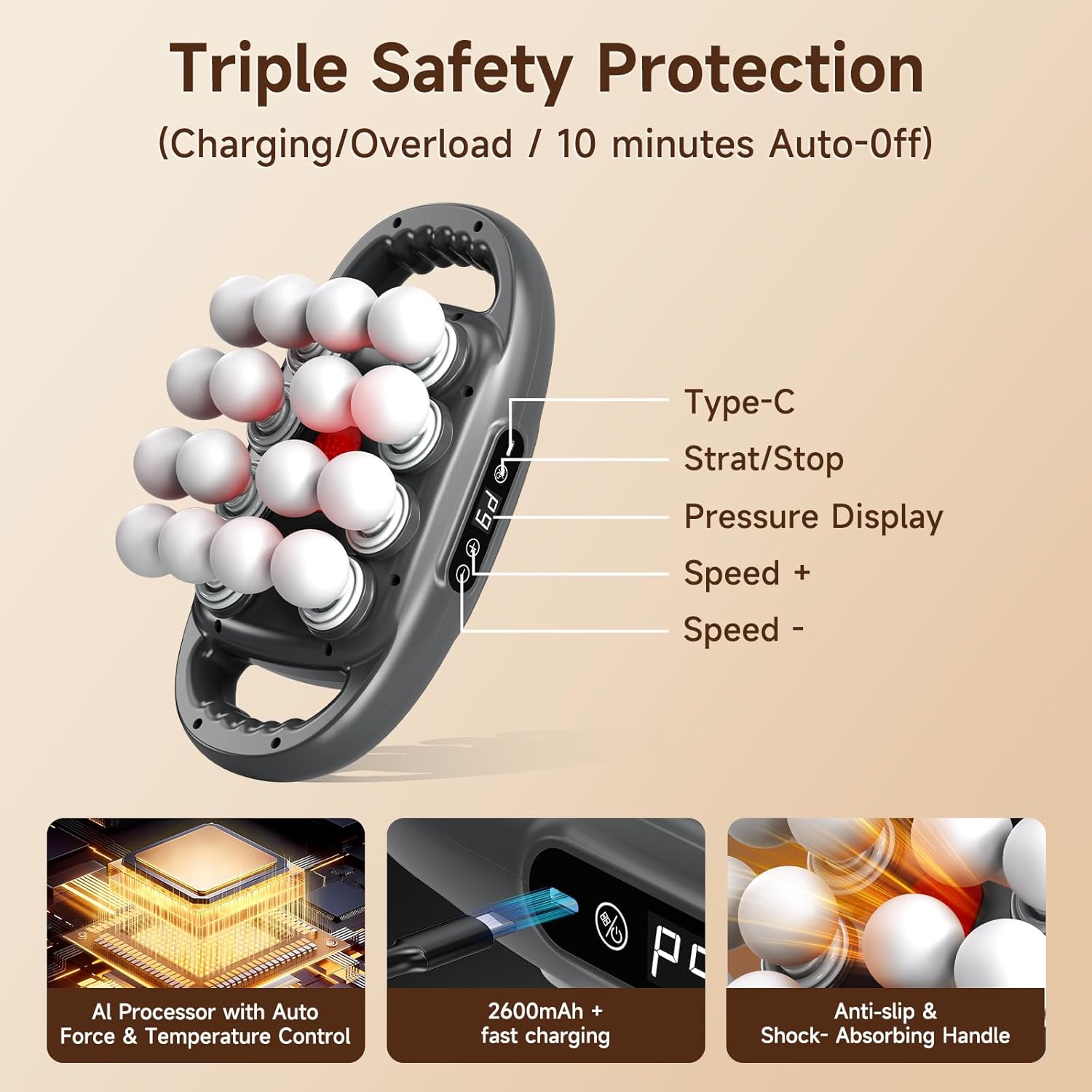 16 Head Massage Gun Deep Tissue,Percussion Massager with 9 Modes & 9 Intensities,Back Massager for Pain Relief Deep Tissue,Noise-Free,for Shoulders,Legs,Foot,Neck Massager,Massage Tools (Dark Grey)