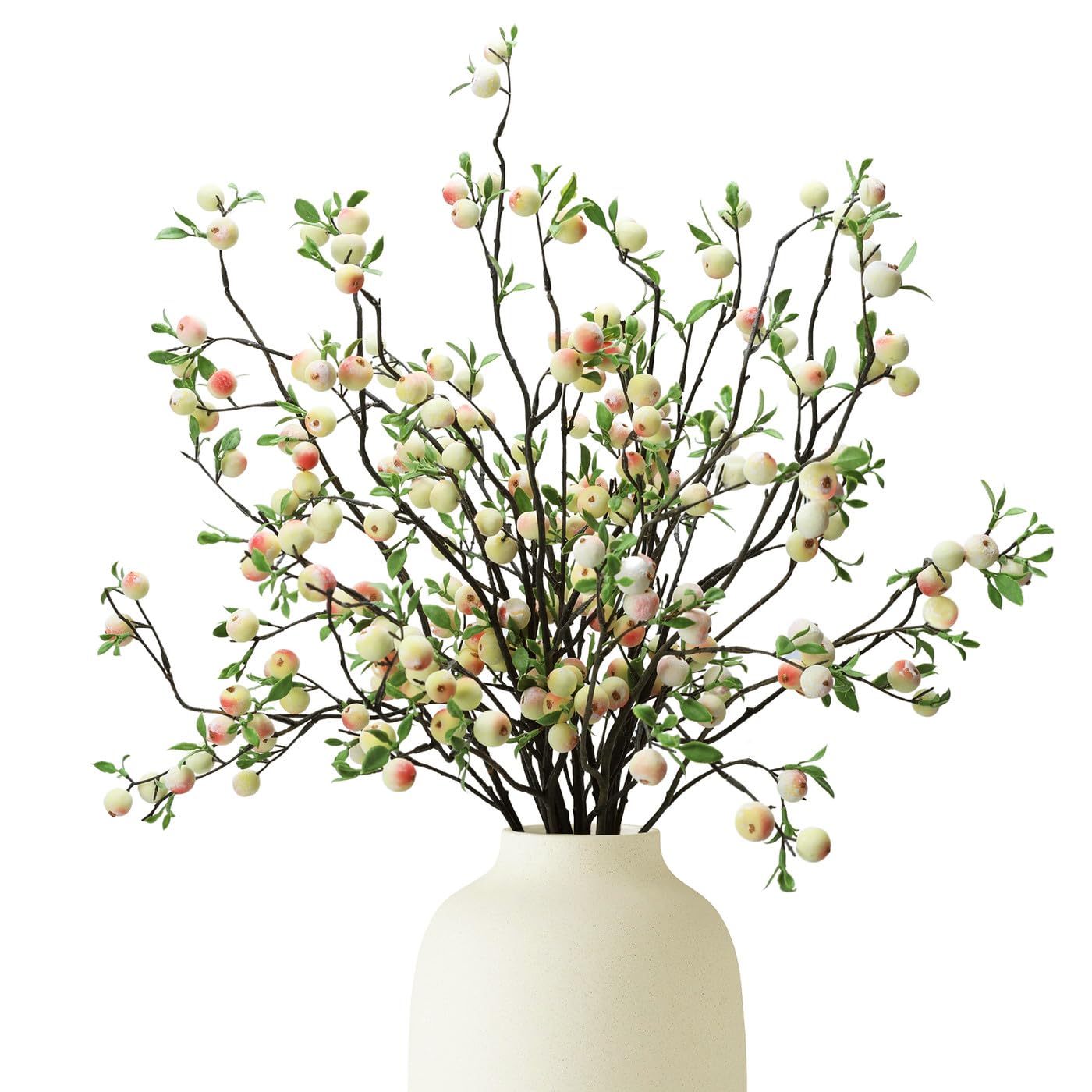 CHIAVE Artificial Plants Simulation Flowers Faux Berries Lifelike Berries for vases- 8 pcs -Pink