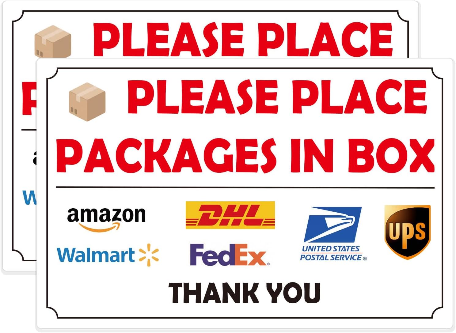 Please Leave Packages Here Sign for Delivery Drivers – Self-Stick Place Packages in Box Waterproof Sticker, Fits Mailbox/Door/Wall, Prevents Lost Packages (Home, Office, Shop)