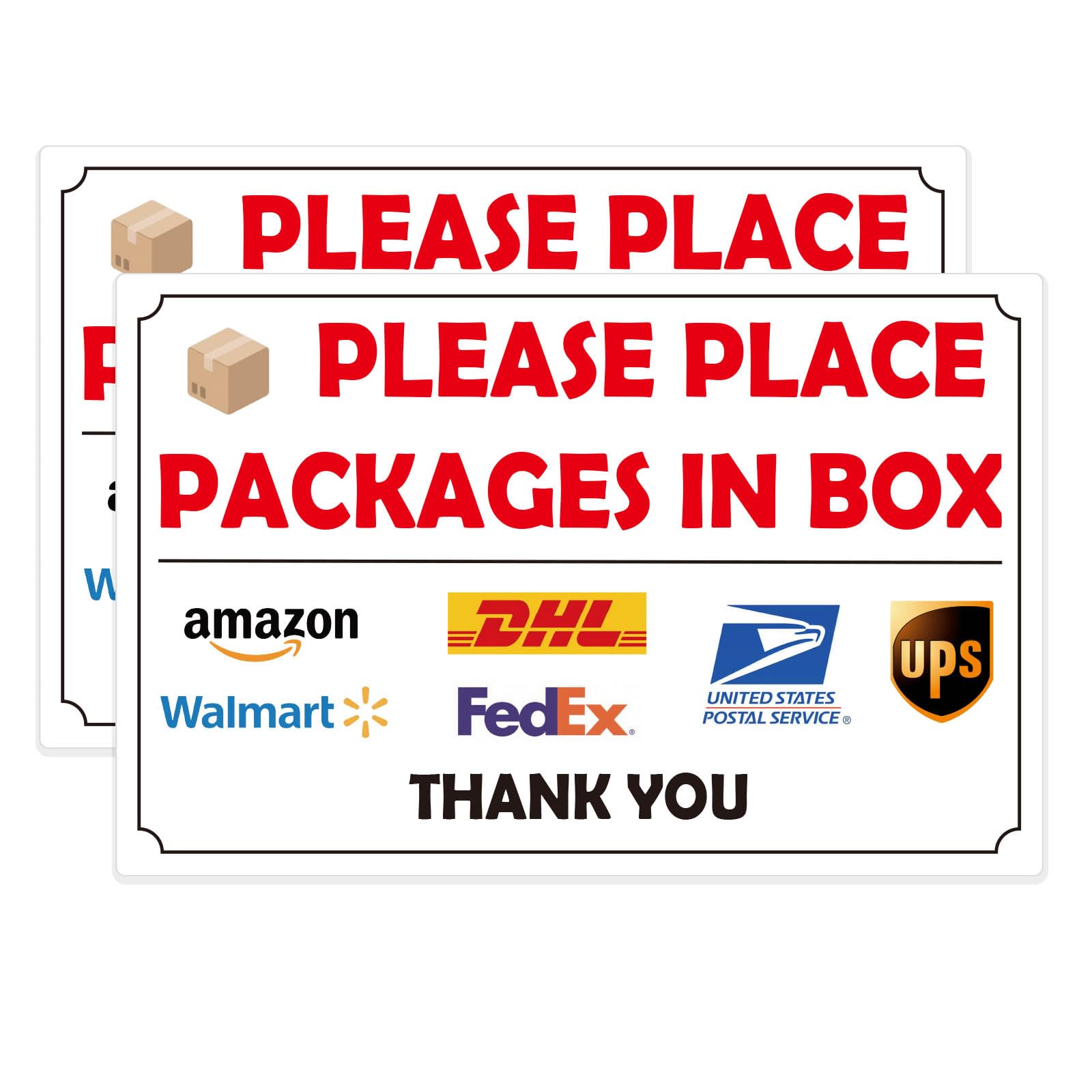 Please Leave Packages Here Sign for Delivery Drivers – Self-Stick Place Packages in Box Waterproof Sticker, Fits Mailbox/Door/Wall, Prevents Lost Packages (Home, Office, Shop)