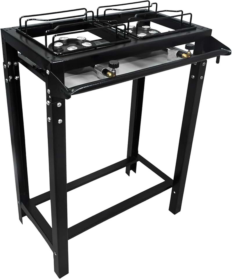 Fogão 2 Bocas Industrial Alta Pressão Preto C/Mangueira