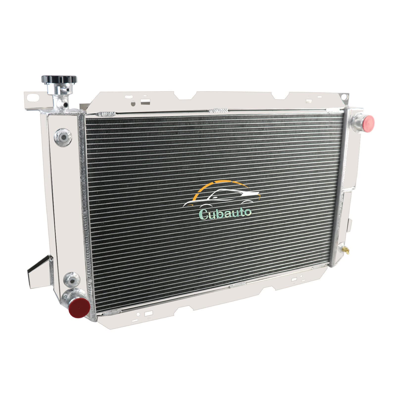 Cubauto 3 Row Core Raiator For 1985-1997 1995 1996 Ford F150 F250 F350 Bronco F Super Duty F53 5.0L 5.7L V8 85 86 87 88 89 90 91 92 93 94 95 96 97 PICKUP Truck Full Aluminum Radiador AT/MT