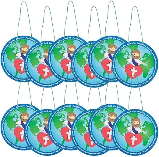 Fun Express John 3:16 Globe Craft Kit - Crafts for Kids and Fun Home Activities - VBS Vacation Bible School Supplies/Decor