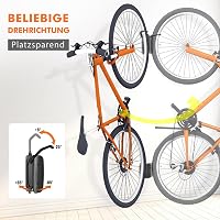 Mimoke Forgó Kerékpár Fali Tartó - Függőleges Bicikli Állvány Garázs Falra, MTB és Országúti Kerékpárhoz, 3 db Fekete Horog 3