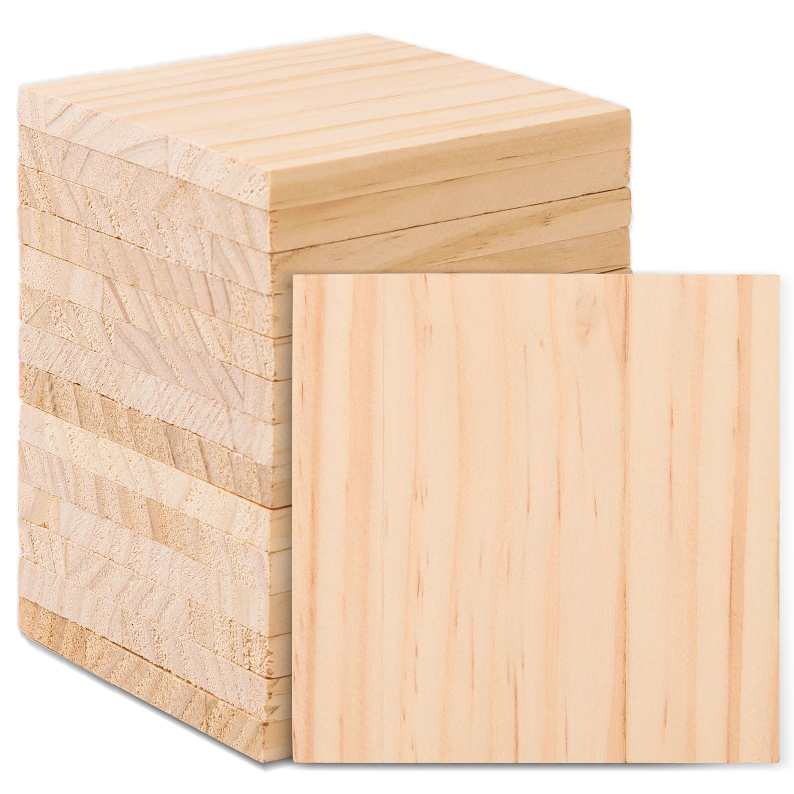 Snapklik.com : AWIZOM 36 Pcs Wooden Squares For Crafts 4x4 Inch ...