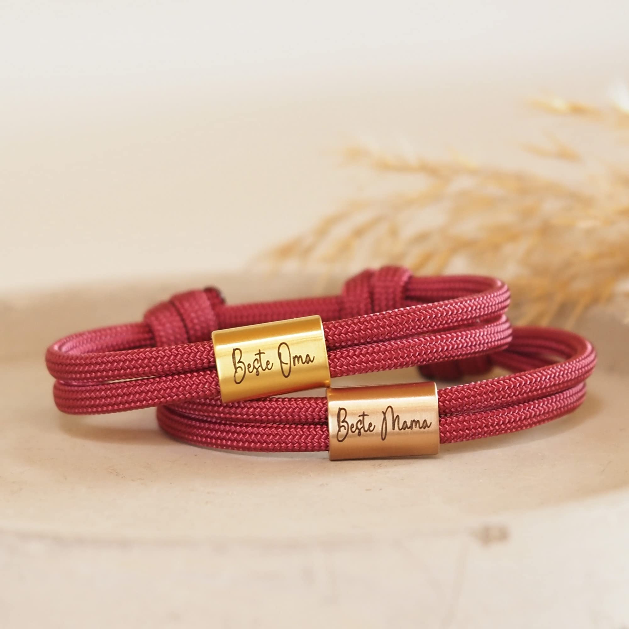 Mama Armband, personalisiertes Segeltau Armband mit Gravur, Wunschgravur, Surferarmband, Armband mit Gravur, Muttertag, Herz, Edelstahl, wasserfest