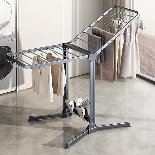 Miniatura 1 de Estante de secado de aleación de aluminio, estantes de secado de ropa al aire libre, soporte de metal plegable para secar ropa, toallas, calcetines,