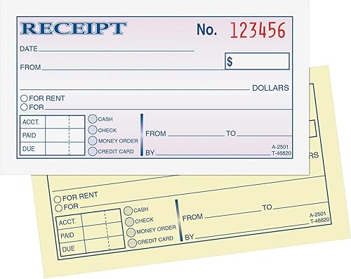 Miniatura 8 de Adams talonario de recibos de dinero y pagos de alquiler, 2.75 x 5.38 pulgadas, 2 partes, sin papel carbón, blanco y canario., blanco (WhiteCanary)