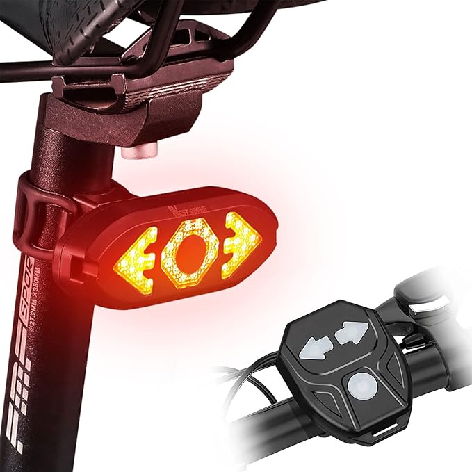 GuDoQi Bike Tail Light with Turn Signals, USB Rechargeable Rear Bike