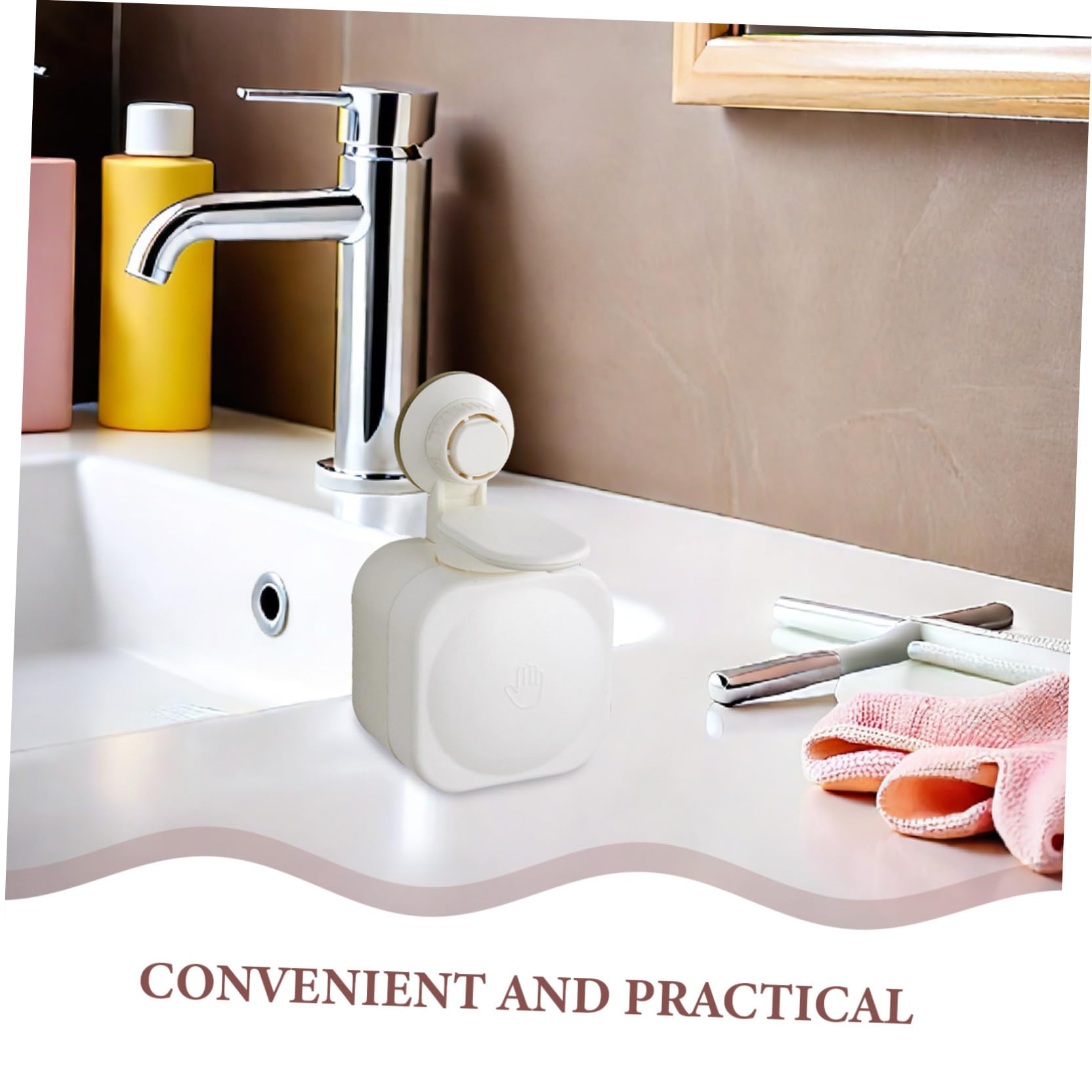Dispensador de Jabón y Dispensación Uniforme Abs Blanco de Pared Ventosa sin Fugas para Ducha Adecuado para Baños y Cocinas Modernas