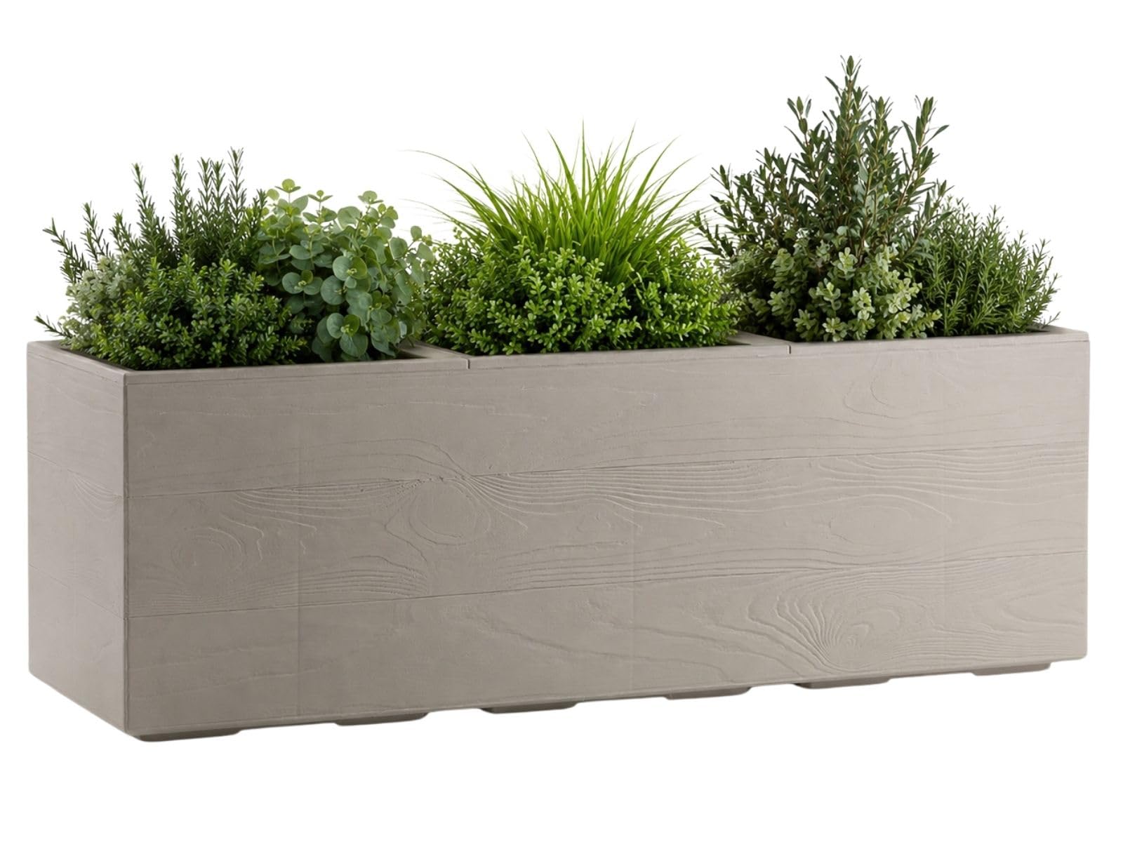 HowHomely Planter Flower Pot Beige 90 x 30 x H 30 cm Plant Pot on Wheels