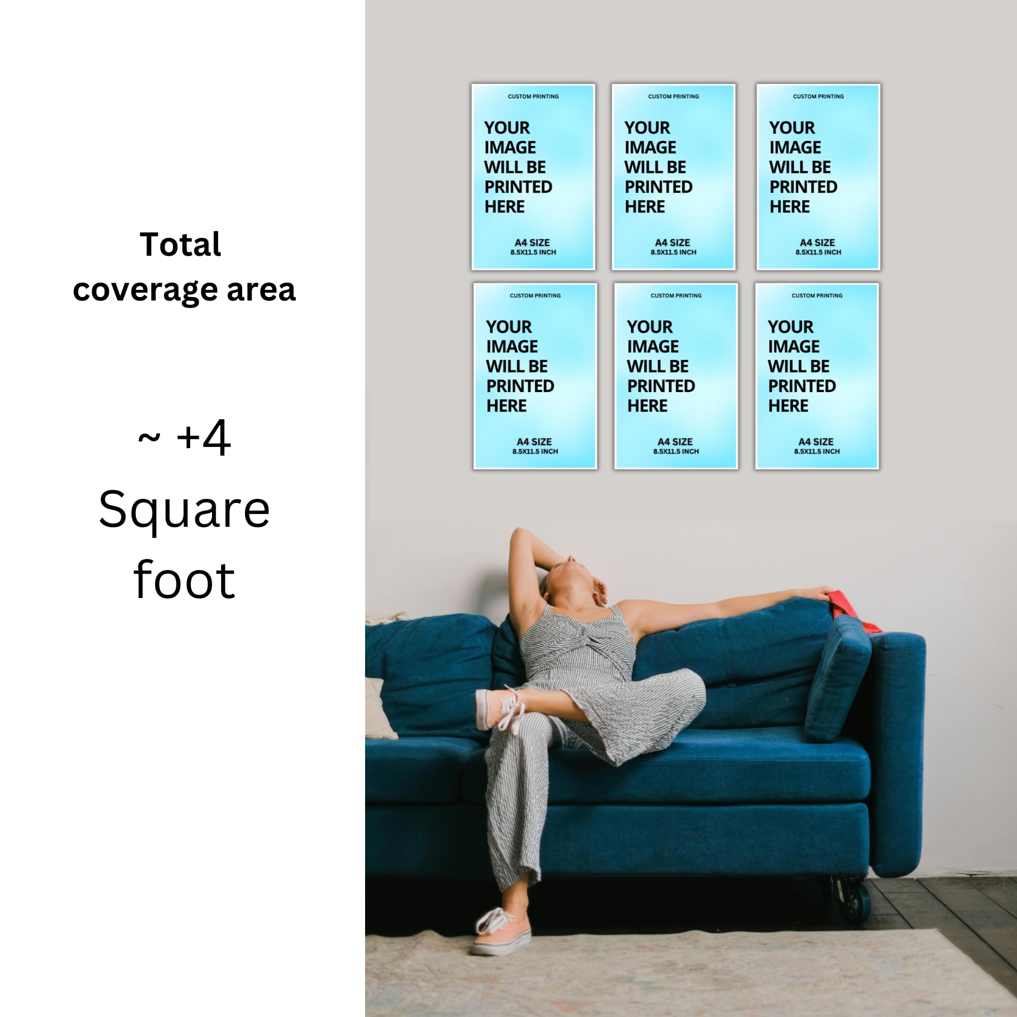 Custom Photo Printing Service on Amazon, A4 Size 8.5x11.5 inch,printed on 300 GSM Card Sheet, Set of 6, multipurpose prints | packed Unfolded/unrolled 2