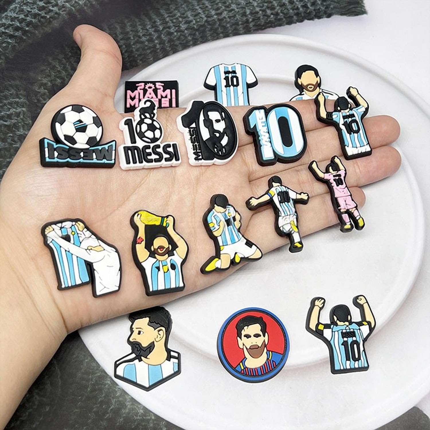 Joyhey 16 Pcs Sports Shoe Charms Soccer Pins Charms Football Charm Decoration for Clog