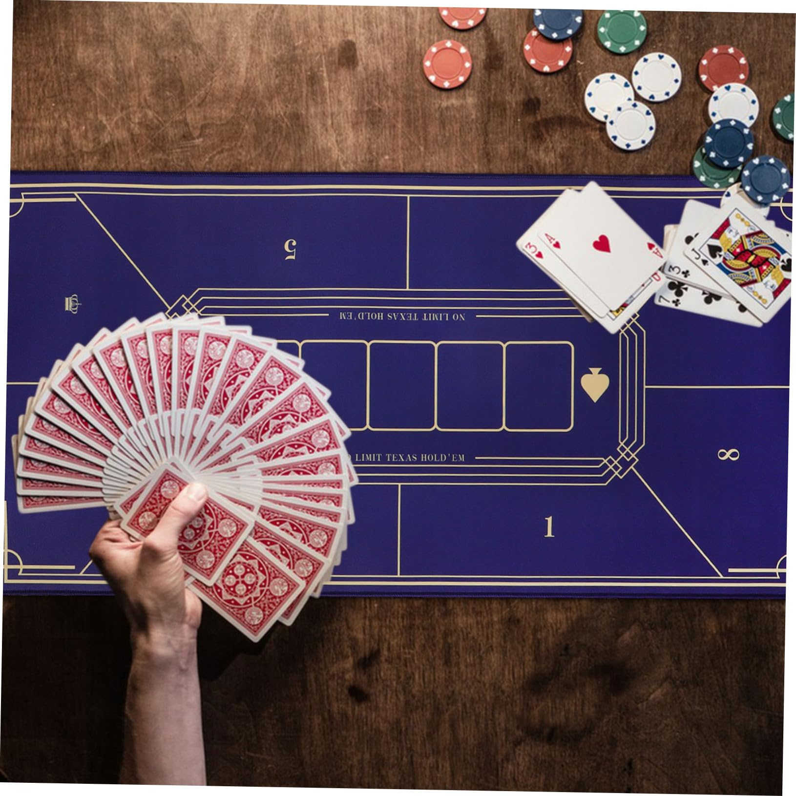Genérico Tapete De Póker Antideslizante para Mesa De Juego Profesional 40x80 Cm Azul Superficie Estable Diseño Versátil Adecuado para Póker y Juegos De Mesa De
