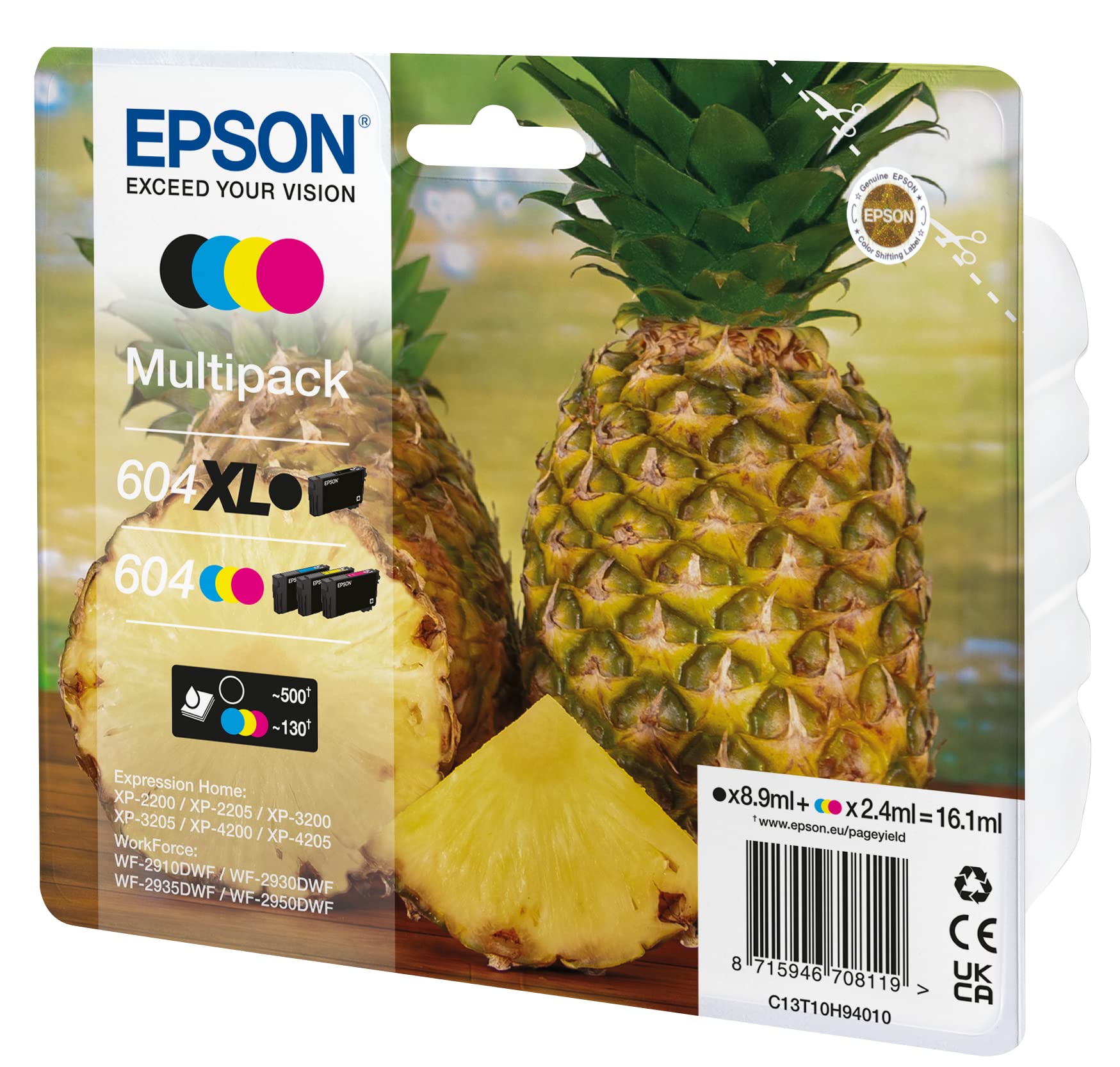 Epson Multipack 4-colours 604 XL Black/Std. CMY (Epson 604XL Multipack - 4 pakker - XL)