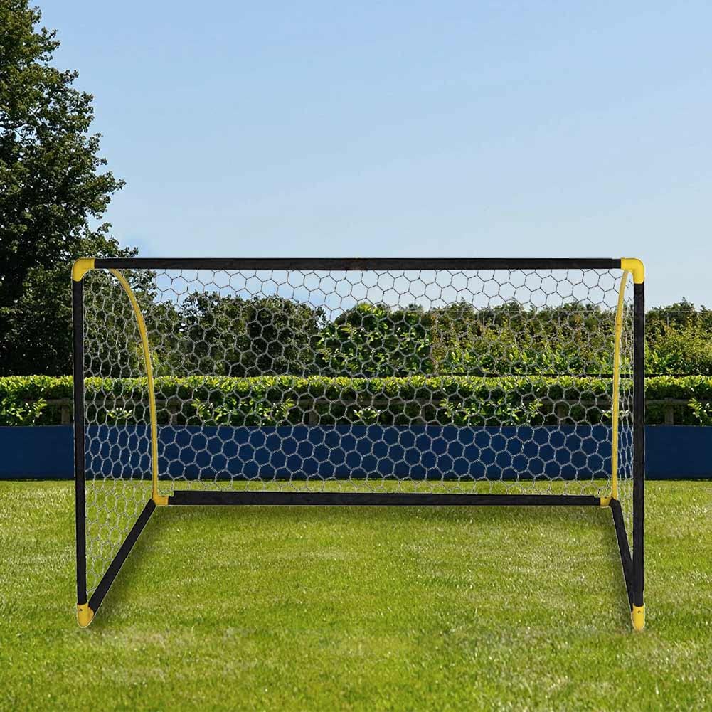 BAKAJI Porta da Calcio Pieghevole Portatile Esterni Giardino Bambini e Adulti Sport Fissaggio Facile Semplice Stadio per Allenamento in Cortile Interno Pratica Divertimento Relax Hobby Rete Unisex
