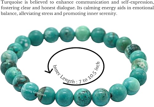 Vista 895 de Amazing Gemstone Crystal Bracelet for Women Men's Gifts - Protection Healing Crystal Bracelet - 8mm Gemstone Beaded Stretchable Bracelet Pulseras
