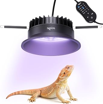 UVB UVA Light for Reptiles, Reptile LED Light Fixture with Timer & Dimming