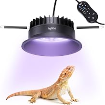 UVB UVA Light for Reptiles, Reptile LED Light Fixture with Timer & Dimming for Bearded Dragon, Geckos, Turtle, Chameleon, Lizard, Snake, UVB Lamp 6W Adjustable Brightness for Desert Tropical Reptiles | for Bearded Dragon, Geckos, Turtle, Chameleon, Lizard, Snake, UVB Lamp 6W Adjustable Brightness for Desert Tropical Reptiles