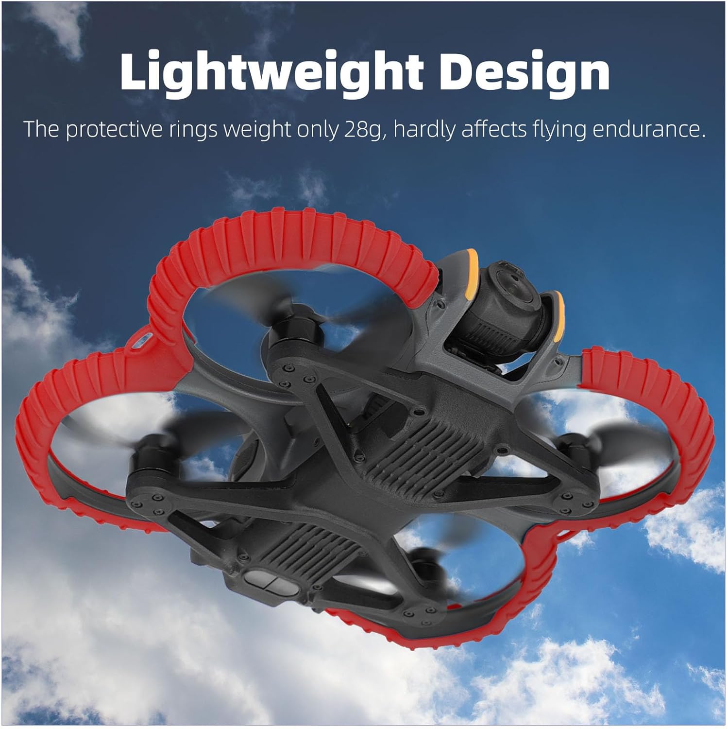 Propeller Guard Protector Bumper Ring With Back Protective Plate Cover for DJI Avata 2 Drone Anti-Collision Accessories(Red)