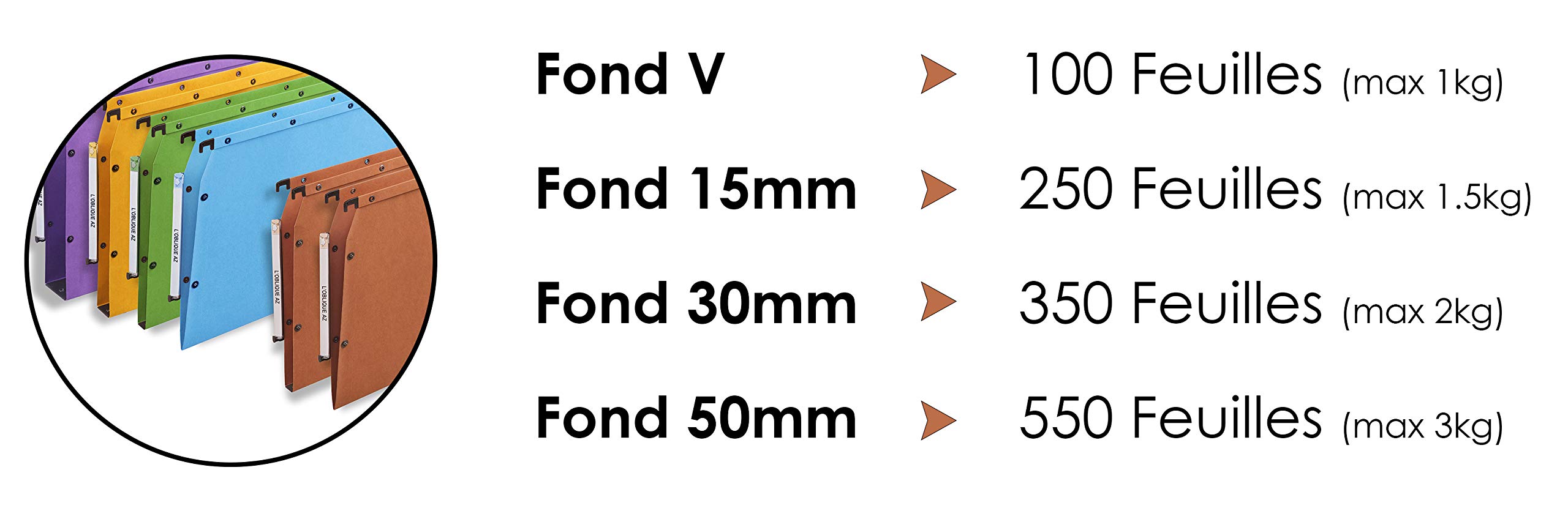 L' Oblique AZ – Confezione da 25 cartelle sospese AZ per classificatore AZV fondo 15 mm Lilas