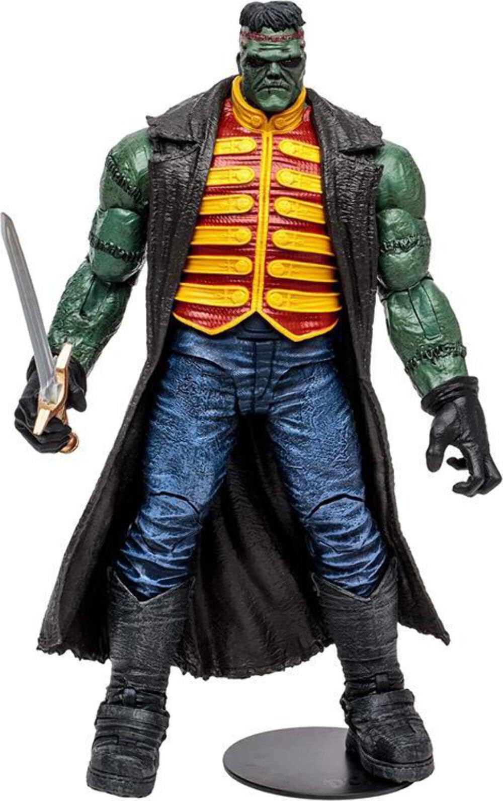 McFarlane Toys, DC Multiverse Frankenstein Action Mega Figure with 22 Moving Parts, Collectible Seven Soldiers of Victory Stand Base Unique Character Card โ Ages 12+, Multicolor, One Size