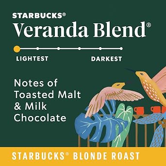 Starbucks K-Cup Coffee Pods, Starbucks Blonde Roast Hot or Iced Coffee, Veranda Blend, 24 Keurig Pods