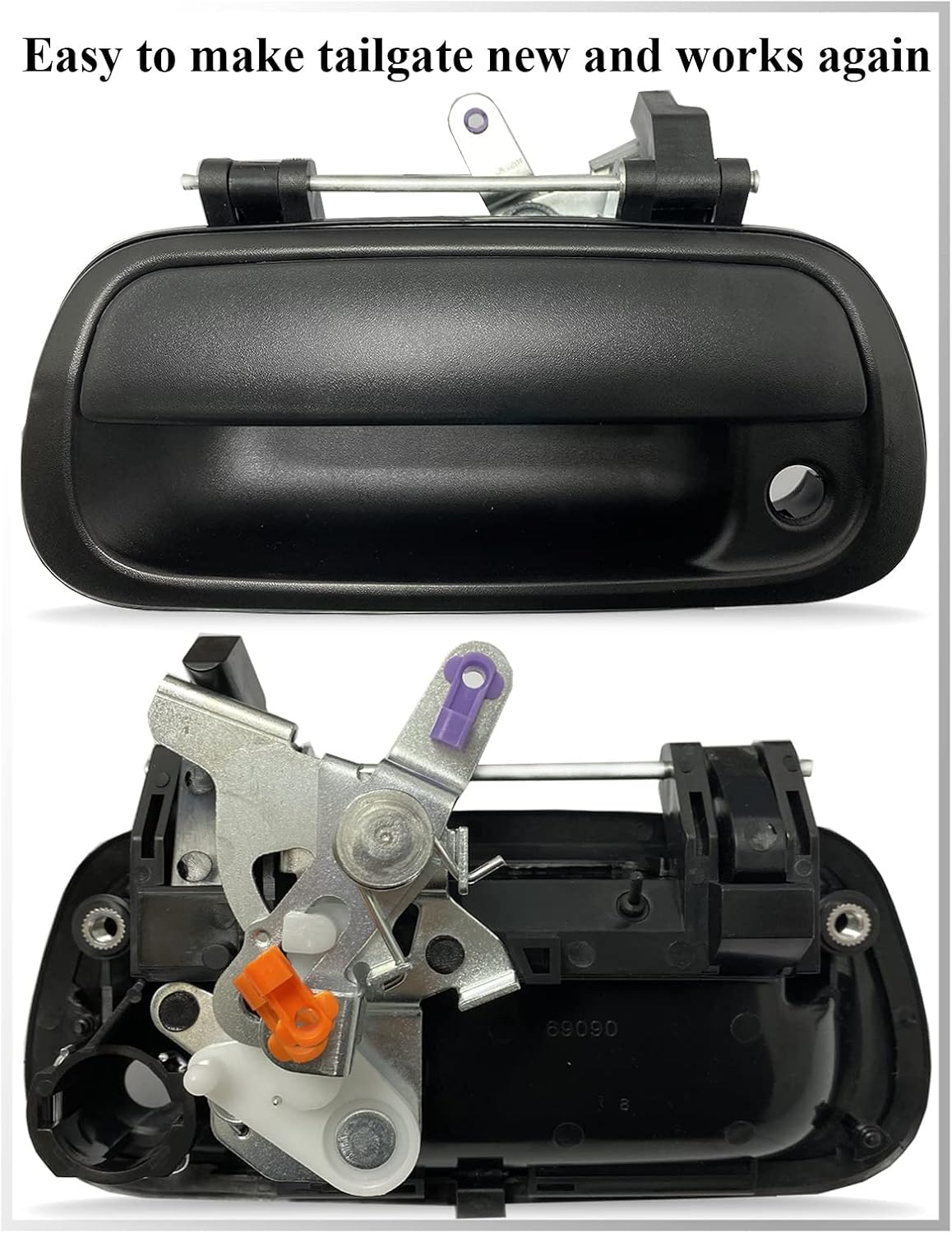 SYOAUTO Tailgate Handle for 2000-2006 Toyota Tundra Liftgate Latch Handle with Keyhole Replaces# 69090-0C010 69090-0C030-C0