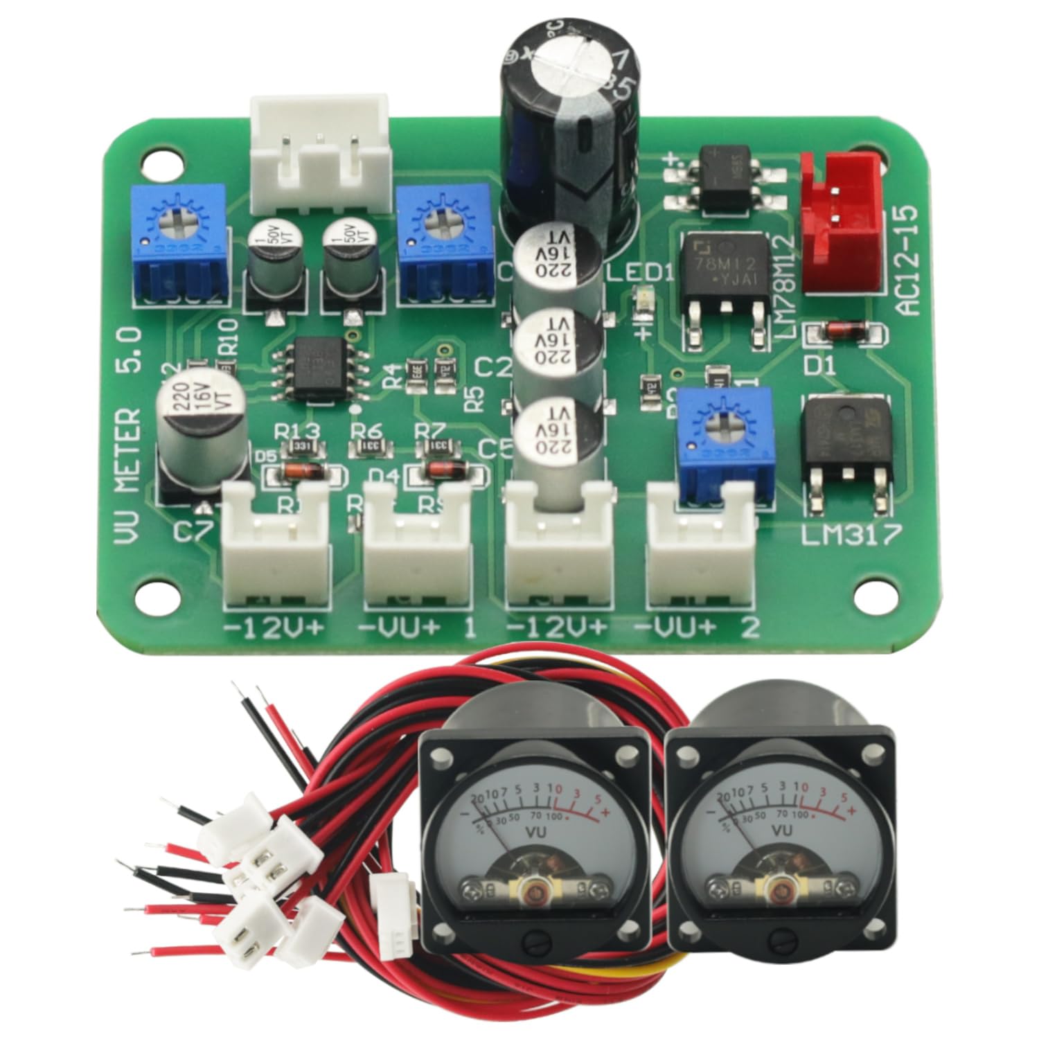VU Meter 2PCS VU Panel Meter 500UA VU Meter Warm Back Light Recording & Audio +Cable with Driver Module,VU Meters