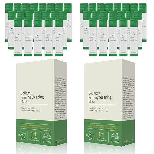 Sea-Maid Máscara facial reafirmante de colágeno coreano para dormir (40 unidades), mascarilla hidratante antienvejecimiento sin lavado para mujeres,