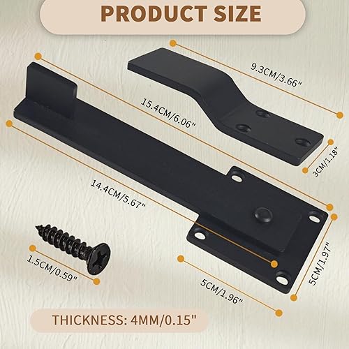 Miniatura 2 de Cerradura de puerta de granero de 6 pulgadas, cerradura de puerta de granero resistente, herrajes para cerca, cobertizo, granja, jardín, puerta