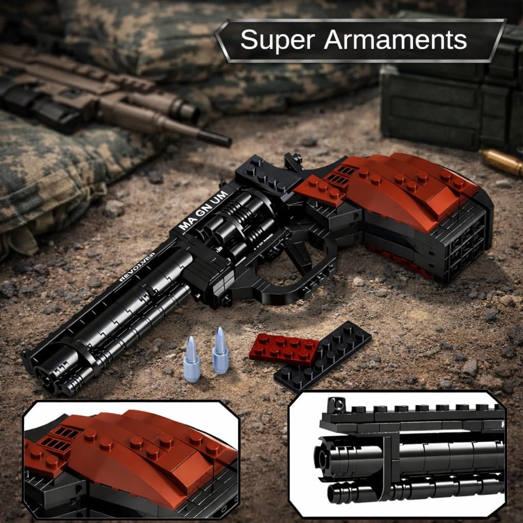Snapklik.com : 1:1 Revolver Gun Building Block Set - Technic Pistol Kit ...