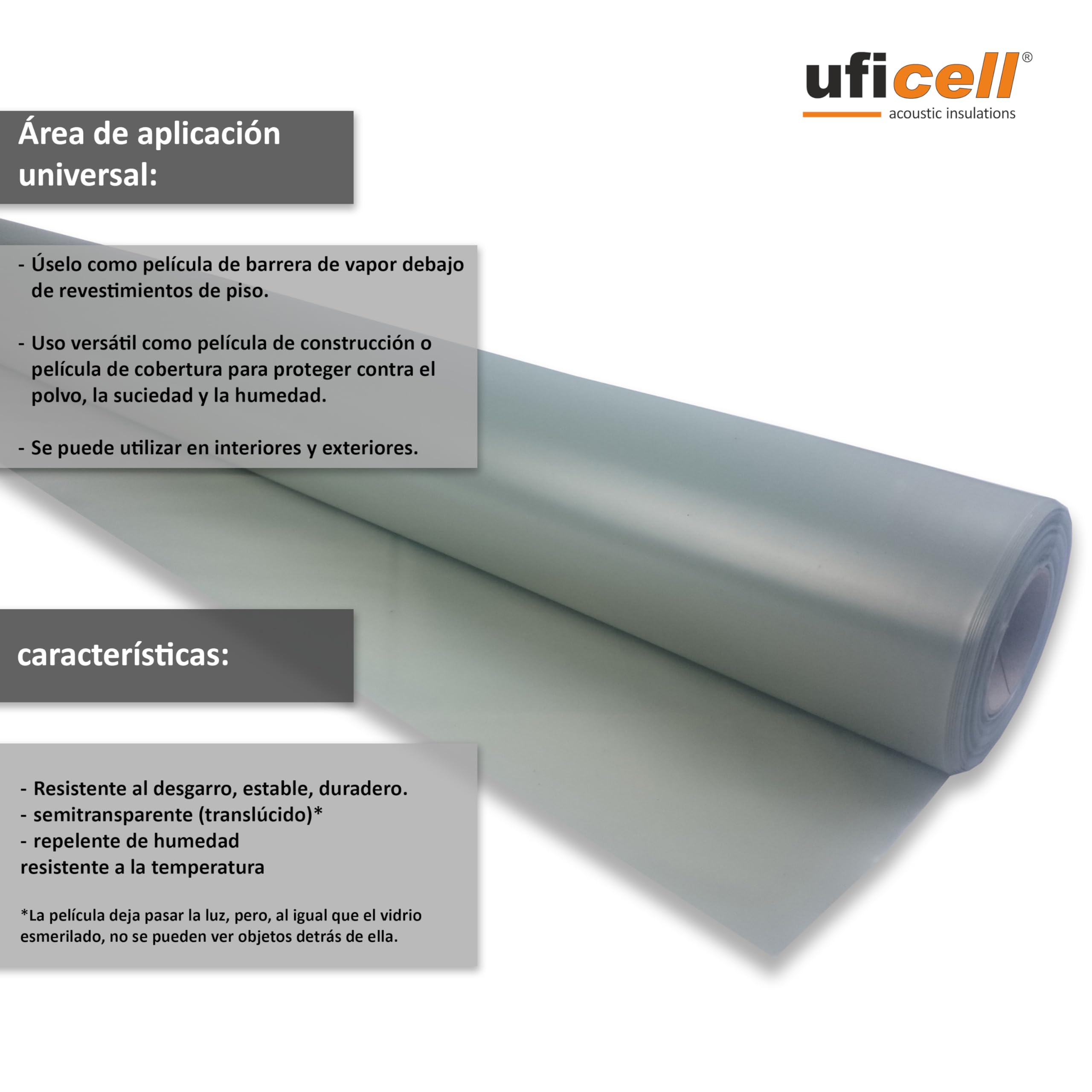 uficell Aqua-Stopp lámina de construcción, lámina de solera, lámina de PE, barrera de vapor 0,2 mm (100 m² (25 m x 4 m))