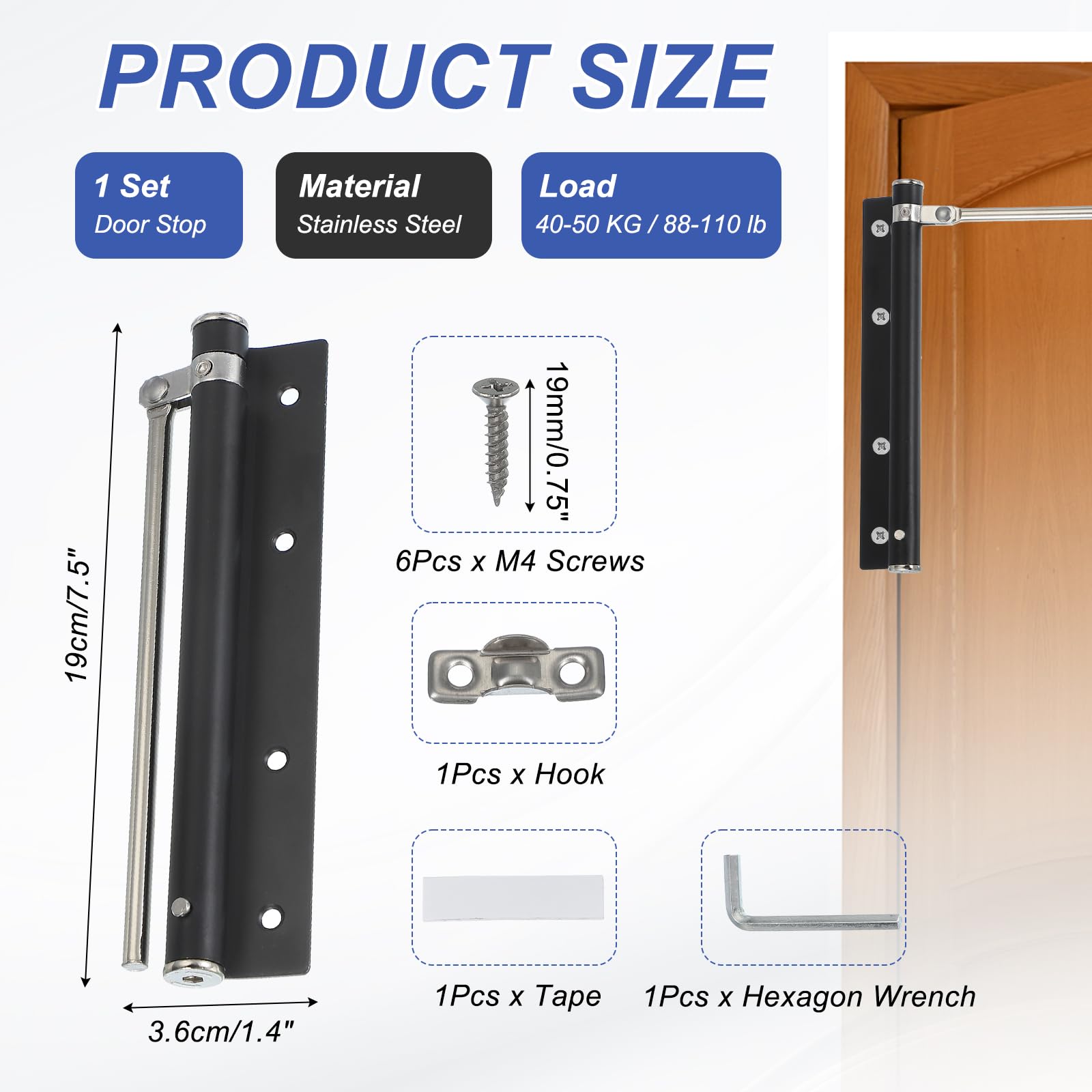 PATIKIL 7 Inch Spring Door Closer - Image 2