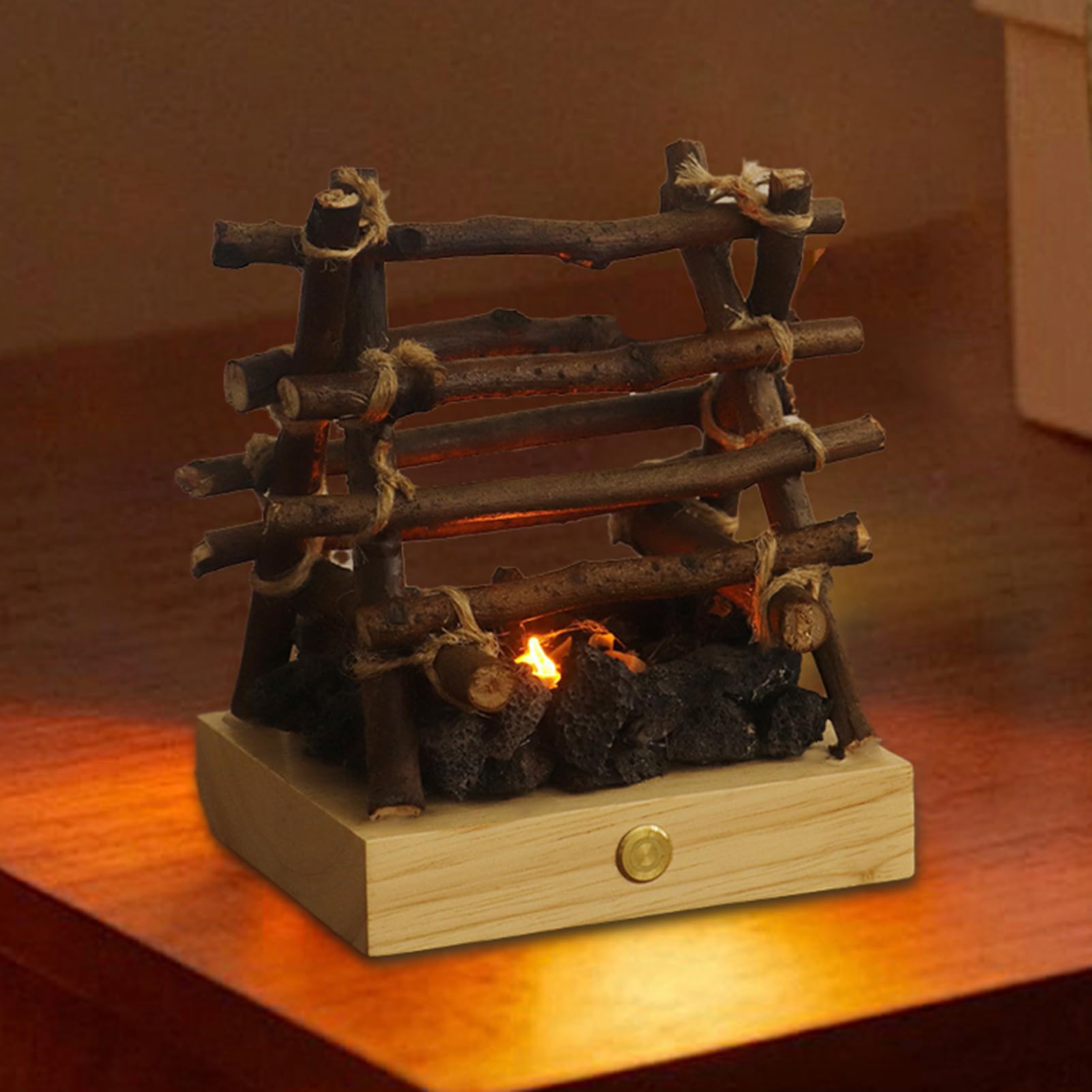 Finto braciere – Lampada a falò ricaricabile tramite USB, 3 modalità regolabili, decorazioni per Halloween, Natale, festival, 3D, lampada a legna da ardere per bar e casa