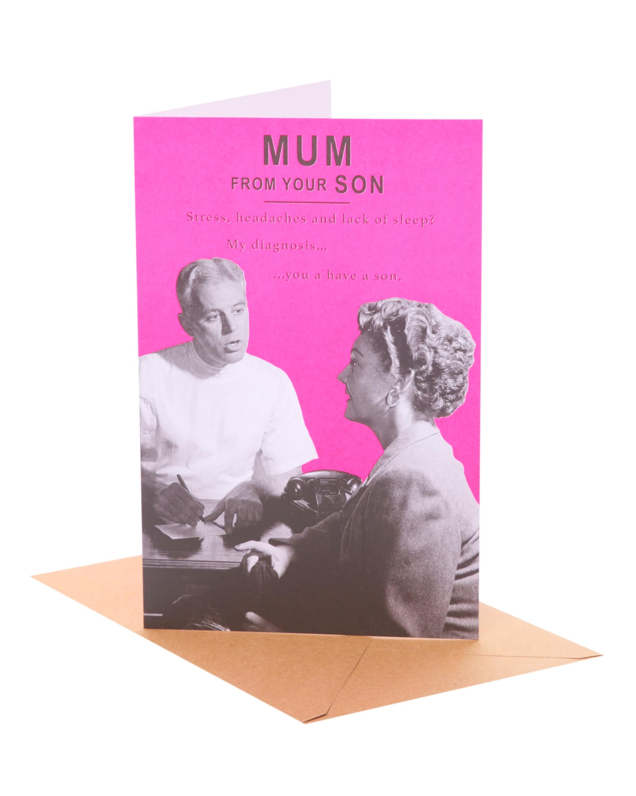UK Greetings Muttertagskarte Für Mama Von Sohn – Lustiges Design Mit Vintage-Foto & Arzt-Witz
