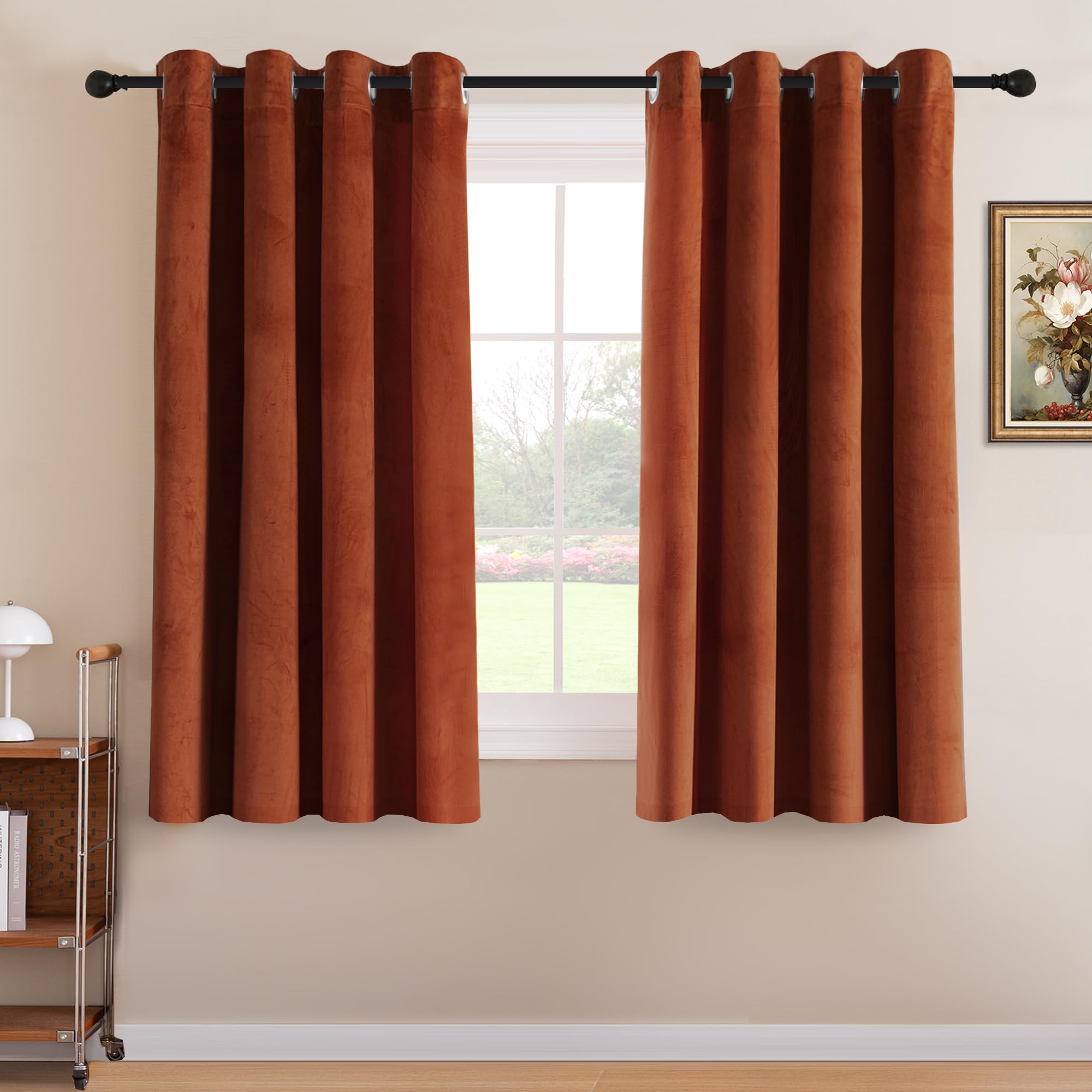 H.VERSAILTEX Velvet Curtains for Living Room 63 Inch Length 2 Panels Luxury Thermal Insulated Window Curtains for Bedroom Boys Room Super Soft Room